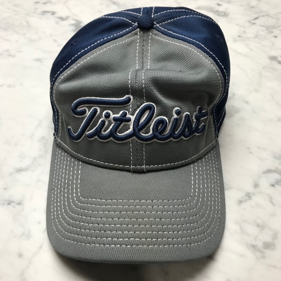 Titleist Grey Blue Adjustable Lightweight Golf Hat